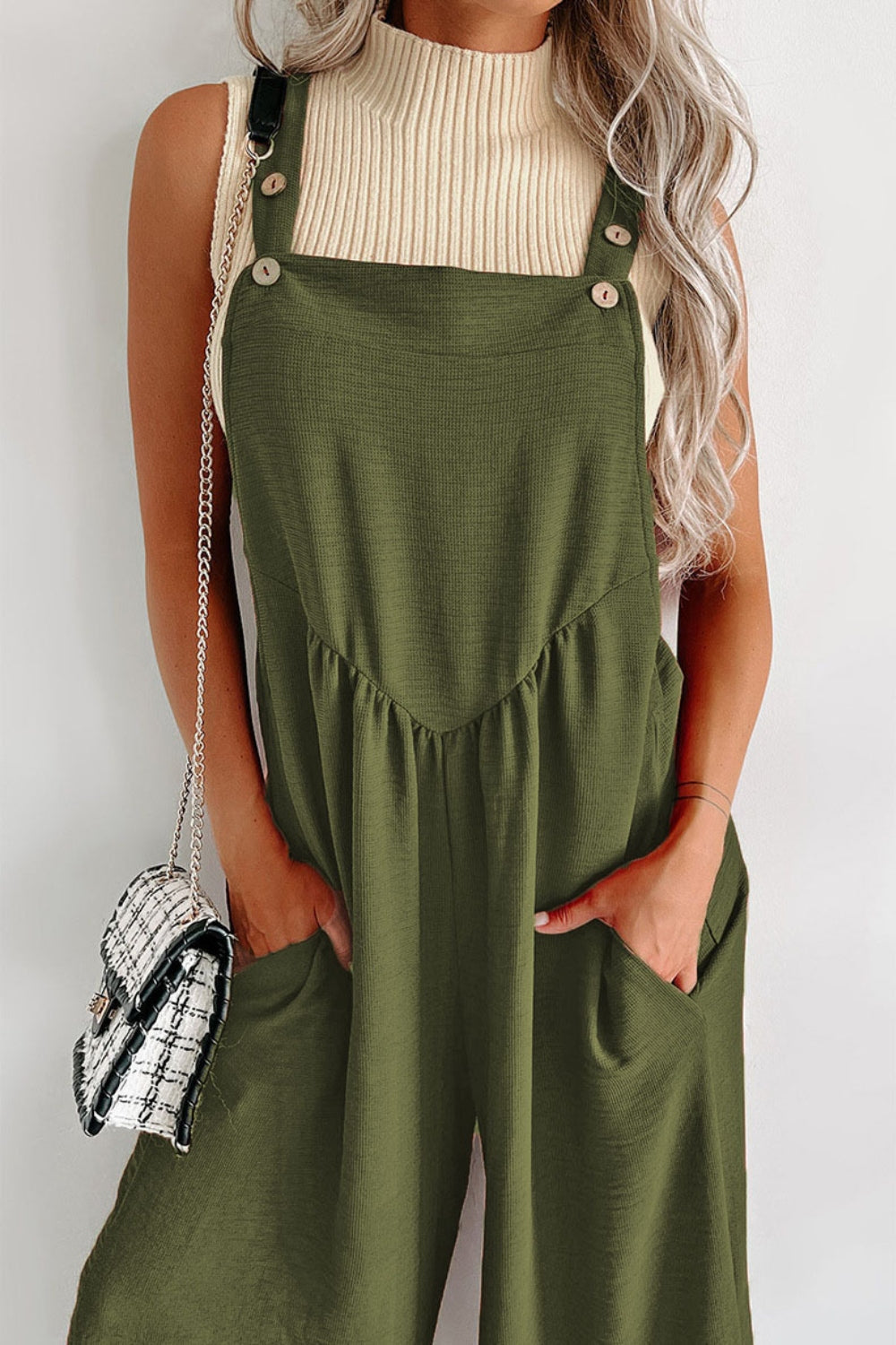 Square Neck Wide Strap Jumpsuit Jumpsuits by Trendsi | Fleurcouture