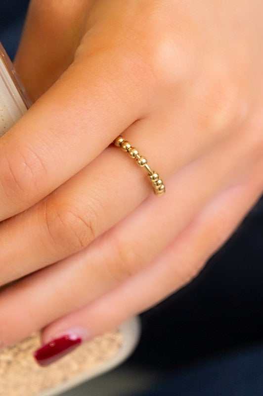 Stainless Steel Anxiety Spinning Bead Ring 1 by Dani & Em | Fleurcouture