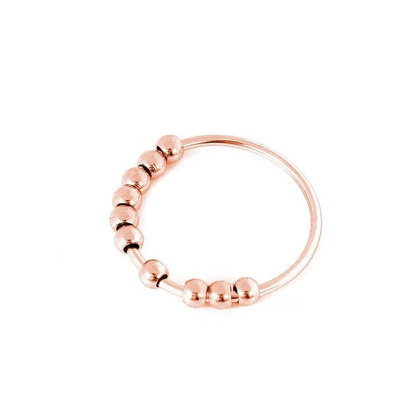 Stainless Steel Anxiety Spinning Bead Ring 1 by Dani & Em | Fleurcouture