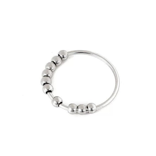 Stainless Steel Anxiety Spinning Bead Ring 1 by Dani & Em | Fleurcouture