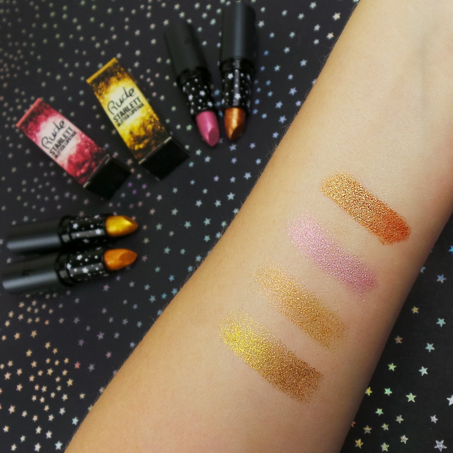 Starlett Glitter Lipstick mw_motivator_product by Rude Cosmetics | Fleurcouture