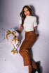 Straight Pants BROWN XS by LE LIS | Fleurcouture