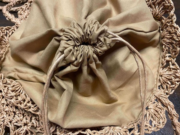 STRAW BEACH BAG LTLT/BROWN Os by Bella Chic | Fleurcouture