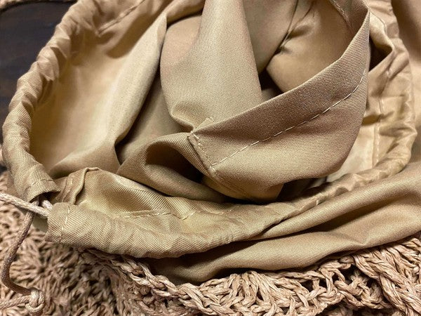 STRAW BEACH BAG LTLT/BROWN Os by Bella Chic | Fleurcouture