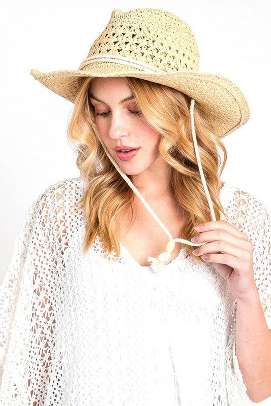 Straw Cowboy Summer Hat O/S by Artini Accessories | Fleurcouture