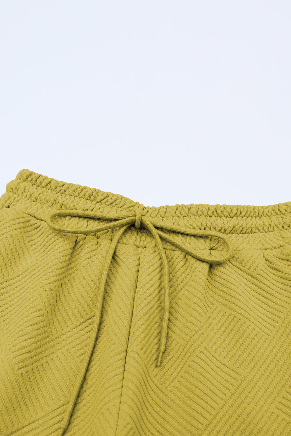 Strawberry Pink Textured Loose Fit T Shirt and Drawstring Pants Set 95%Polyester+5%Elastane Two Piece Sets/Pant Sets by Fleurcouture | Fleurcouture