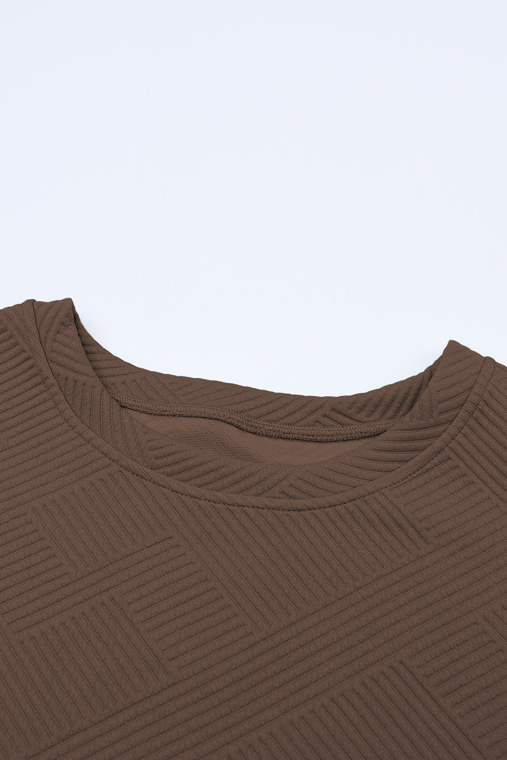 Strawberry Pink Textured Loose Fit T Shirt and Drawstring Pants Set 95%Polyester+5%Elastane Two Piece Sets/Pant Sets by Fleurcouture | Fleurcouture