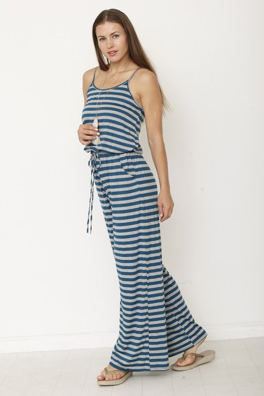 stripe jumpsuit by EG fashion | Fleurcouture