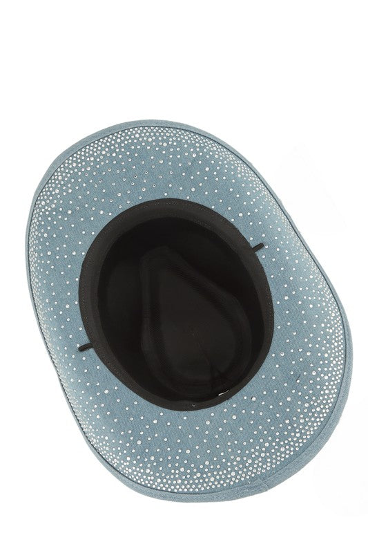 Studded Rhinestone Cowboy Hat OS by ICCO ACCESSORIES | Fleurcouture