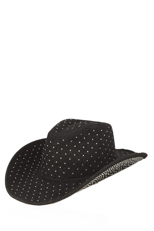 Studded Rhinestone Cowboy Hat OS by ICCO ACCESSORIES | Fleurcouture