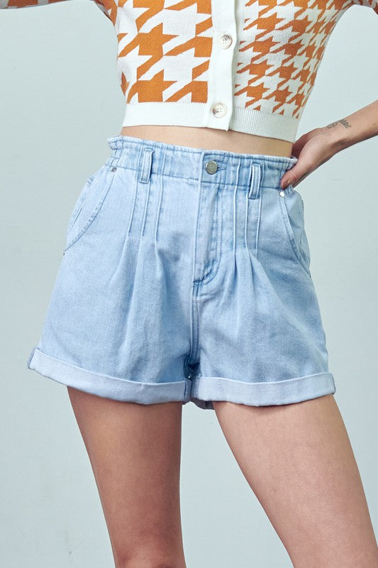 Super High Rise Mom Shorts LIGHT S by Denim Lab USA | Fleurcouture
