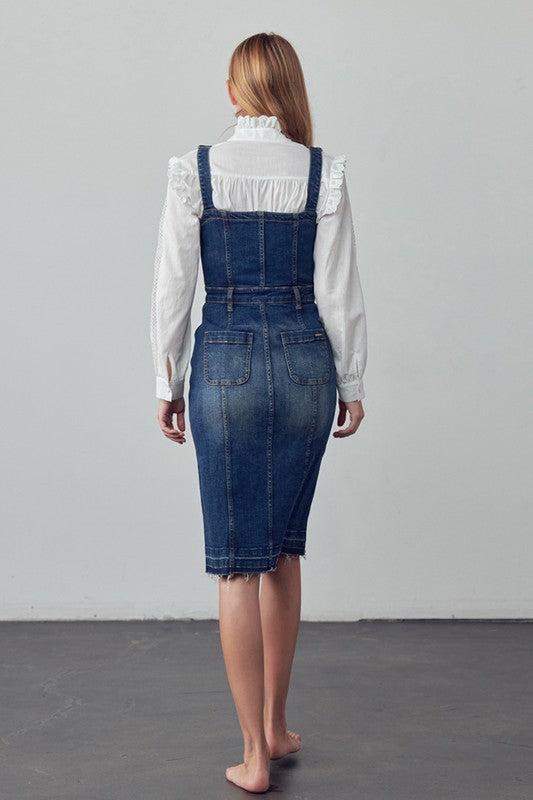 SUSPENDERS DENIM SKIRT DARK by Insane Gene | Fleurcouture