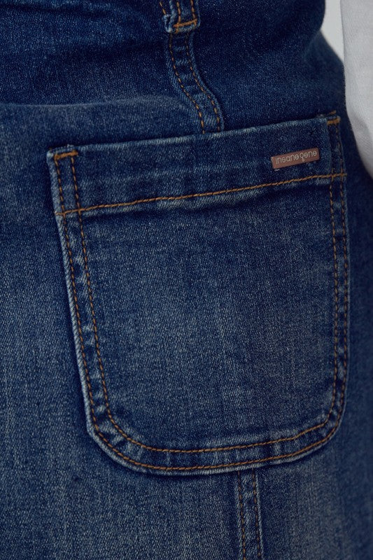 SUSPENDERS DENIM SKIRT DARK by Insane Gene | Fleurcouture