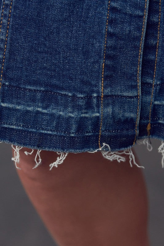 SUSPENDERS DENIM SKIRT DARK by Insane Gene | Fleurcouture