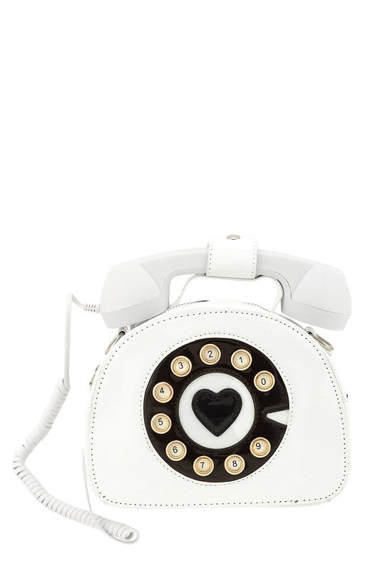 Telephone Shaped Purse Shoulder Crossbody Bag WHITE OS by ICCO ACCESSORIES | Fleurcouture