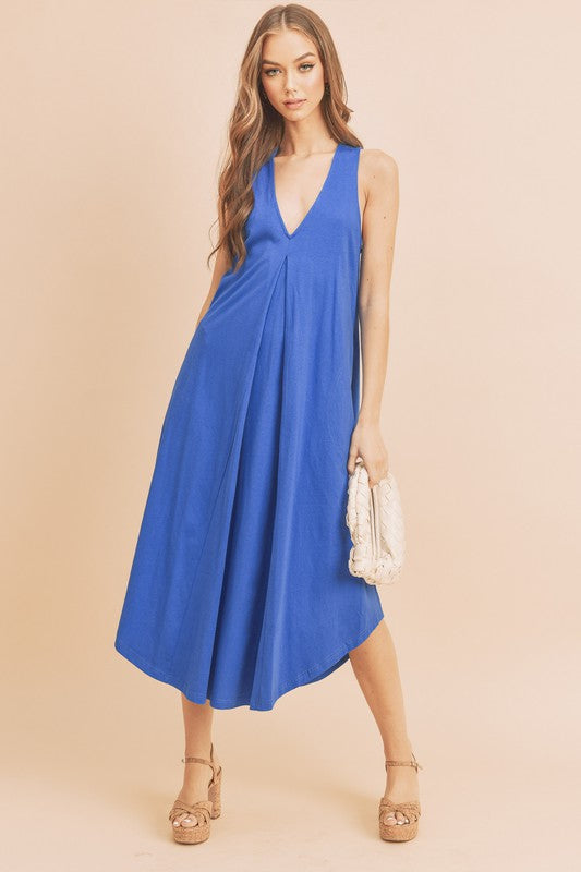 Telisa Midi Dress COBALT S by Aemi + Co | Fleurcouture