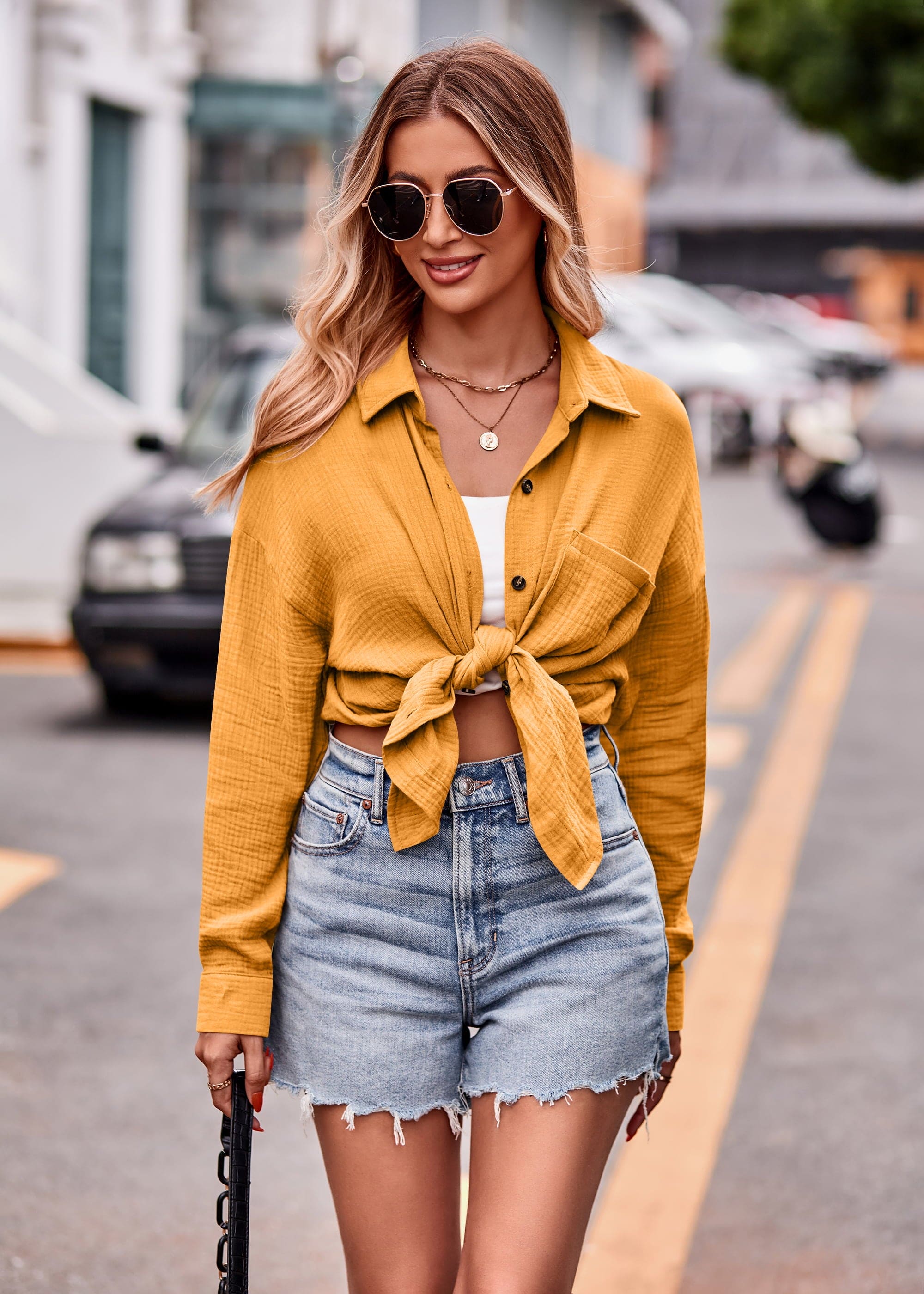 Textured Dropped Shoulder Longline Shirt by Trendsi | Fleurcouture