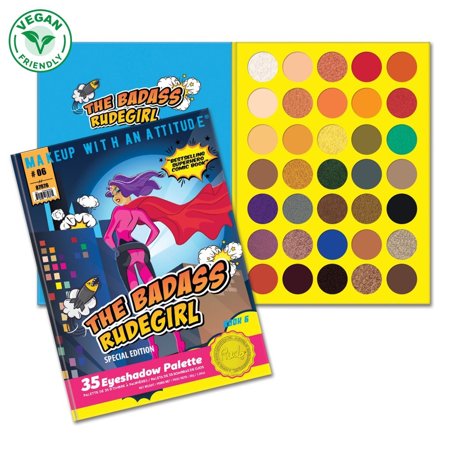 The Badass Rudegirl 35 Eyeshadow Palette - Book 6 Eyeshadow Palettes by Rude Cosmetics | Fleurcouture