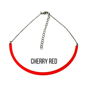 The Bar Necklace Cherry Red Bar Necklaces by Leetie Lovendale | Fleurcouture