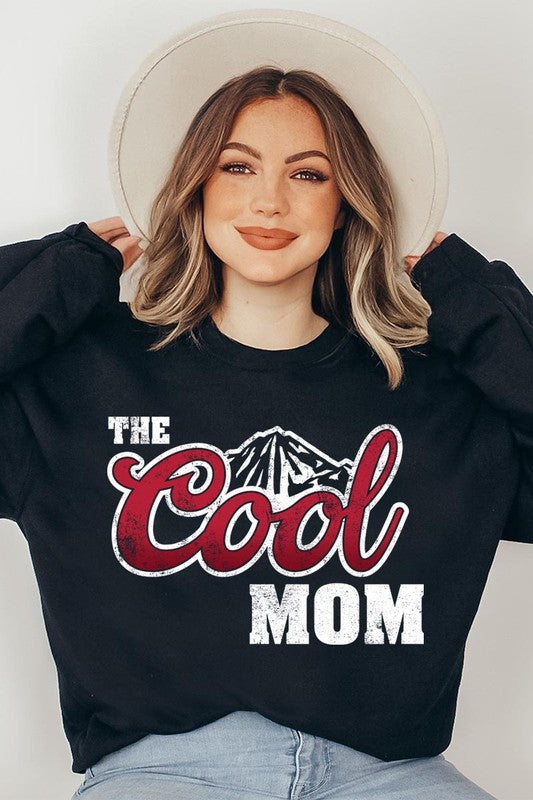 The Cool Mom Oversized Graphic Fleece Sweatshirts BLACK S by Color Bear | Fleurcouture