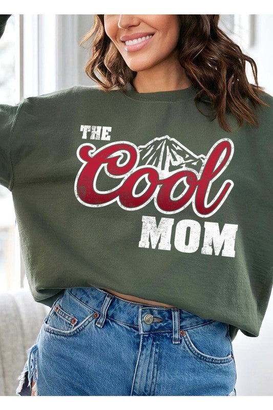 The Cool Mom Oversized Graphic Fleece Sweatshirts MILITARY GREEN S by Color Bear | Fleurcouture