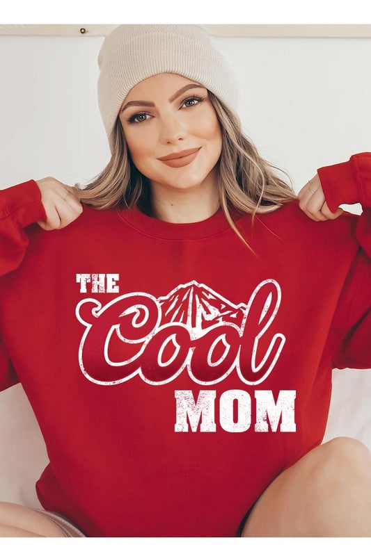 The Cool Mom Oversized Graphic Fleece Sweatshirts RED S by Color Bear | Fleurcouture