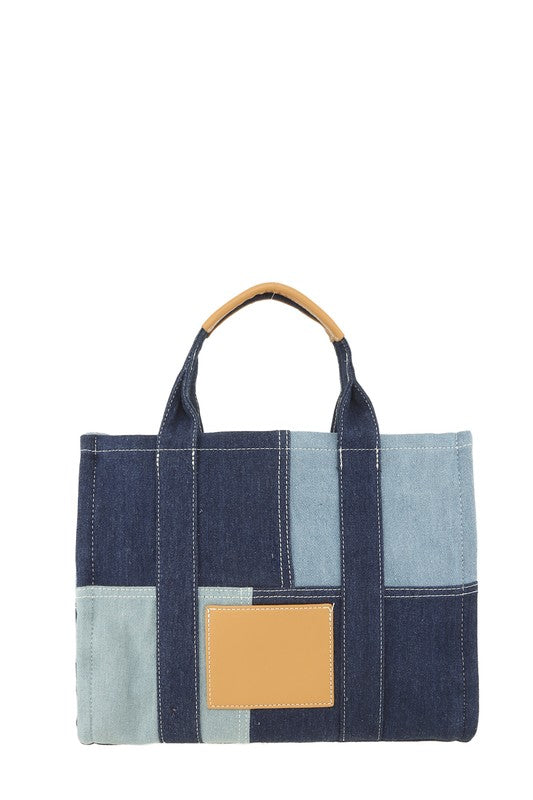 The Tote Denim Crossbody Bag DENIM OS by ICCO ACCESSORIES | Fleurcouture