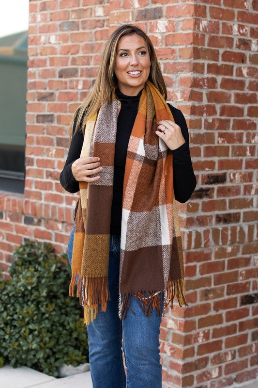 The Trinity Colorful Plaid Scarf Trinity OneSize by Julia Rose | Fleurcouture