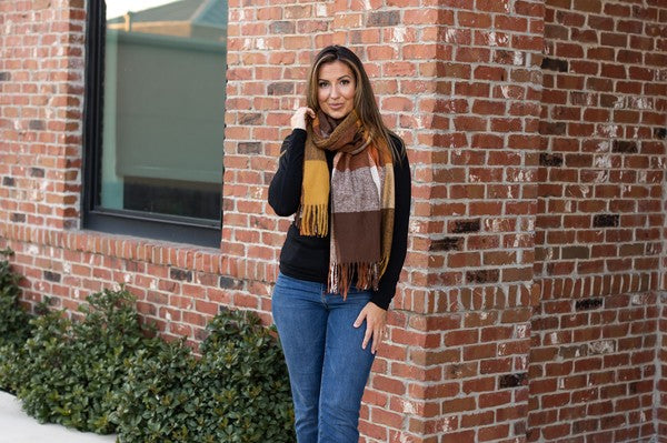 The Trinity Colorful Plaid Scarf Trinity OneSize by Julia Rose | Fleurcouture