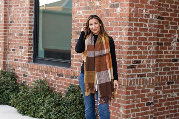 The Trinity Colorful Plaid Scarf Trinity OneSize by Julia Rose | Fleurcouture