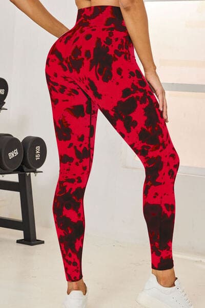 Tie-Dye High Waist Active Leggings by Trendsi | Fleurcouture