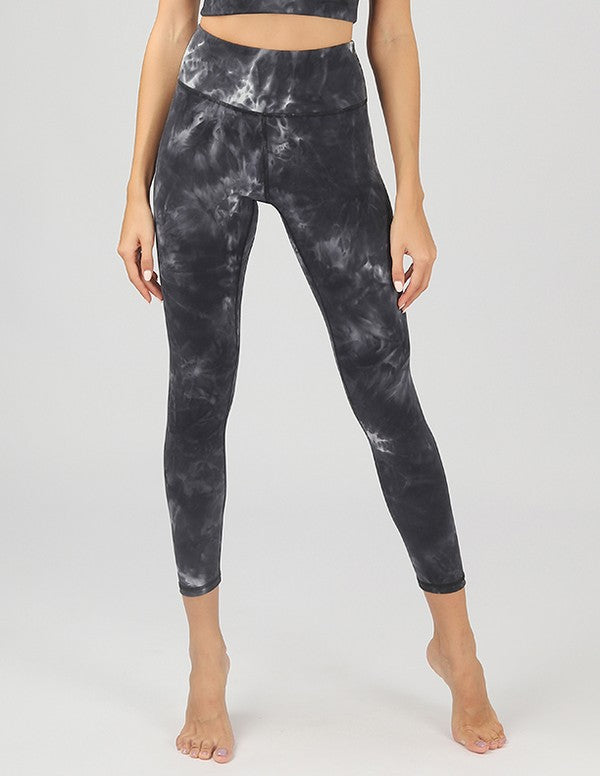 Tie-Dye Seamless High Waisted Leggings Black S by OTOS Active | Fleurcouture