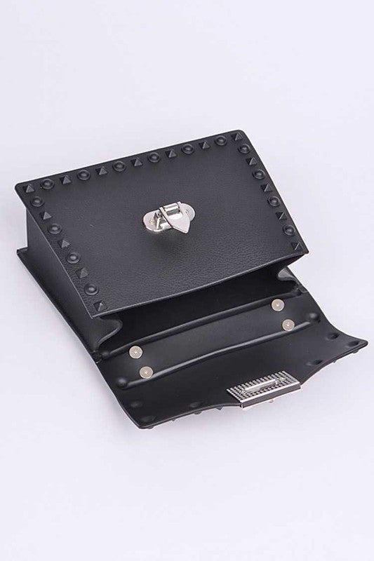 Tonal Studded Top Handle Swing Bag O/S by Artini Accessories | Fleurcouture