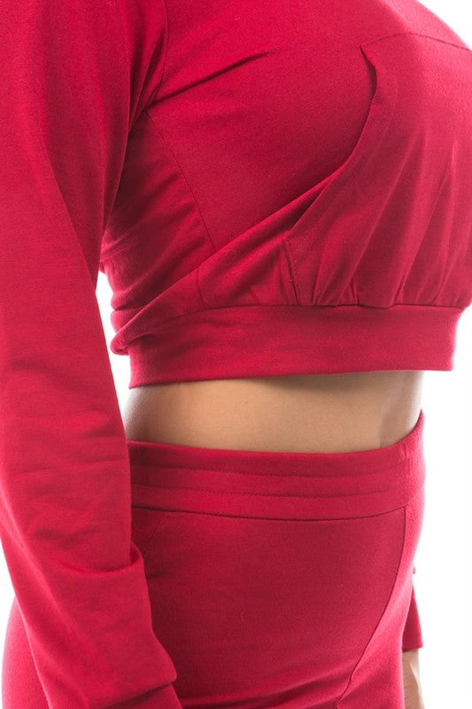 TOP TWO PIECE PANT SET RED by By Claude | Fleurcouture