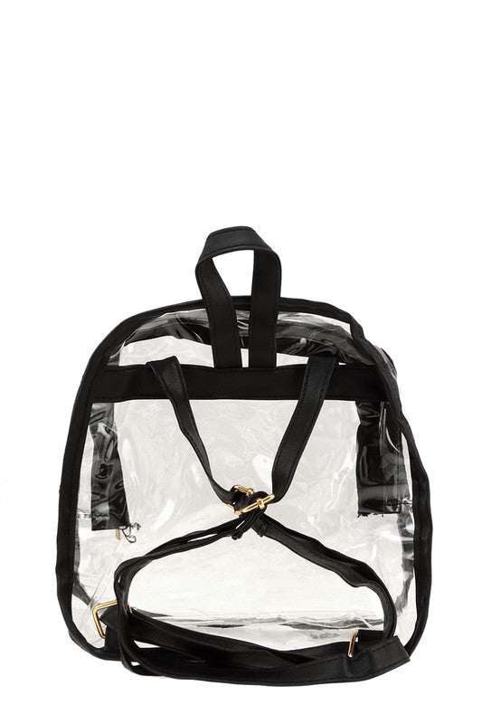 Transparent Clear Backpack BLACK OS by ICCO ACCESSORIES | Fleurcouture