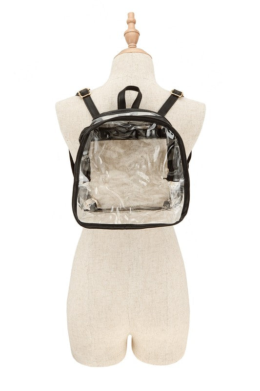 Transparent Clear Backpack BLACK OS by ICCO ACCESSORIES | Fleurcouture