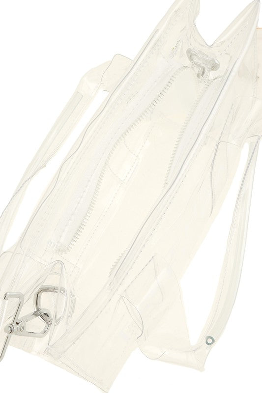 Transparent Clear Crossbody Tote Bag CLEAR OS by ICCO ACCESSORIES | Fleurcouture