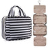 Travel Fold Up Make Up Bag Hanging Organizer White/Black Stripe 1 by Dani & Em | Fleurcouture