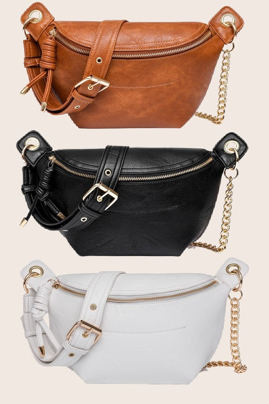Twist Tassel Zipper Sling Chain Crossbody Bag 1 by Dani & Em | Fleurcouture