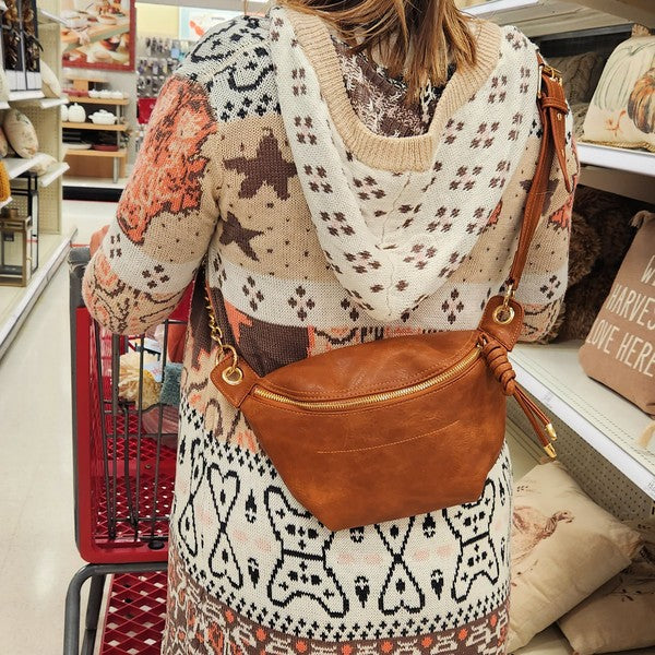 Twist Tassel Zipper Sling Chain Crossbody Bag 1 by Dani & Em | Fleurcouture