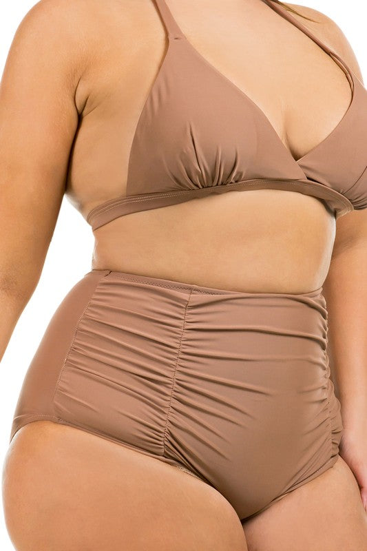Two Piece High Waist with Rughe Front by Mermaid Swimwear | Fleurcouture