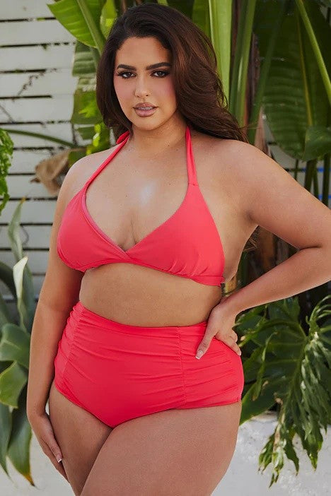 Two Piece High Waist with Rughe Front by Mermaid Swimwear | Fleurcouture