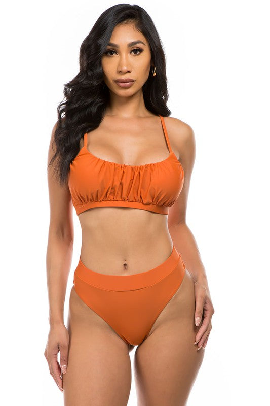 TWO-PIECE HIGH WASITED Copper S by Mermaid Swimwear | Fleurcouture