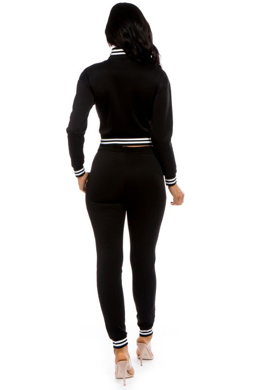 TWO PIECE PANT SET BLACK by By Claude | Fleurcouture