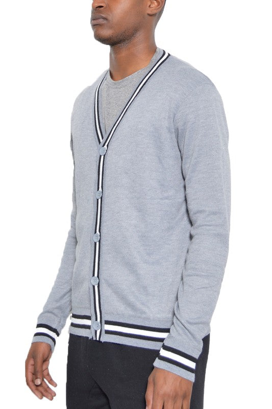 TWO STRIPE CARDIGAN Men&
