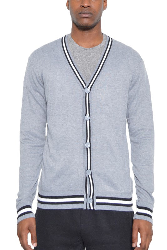 TWO STRIPE CARDIGAN Men&