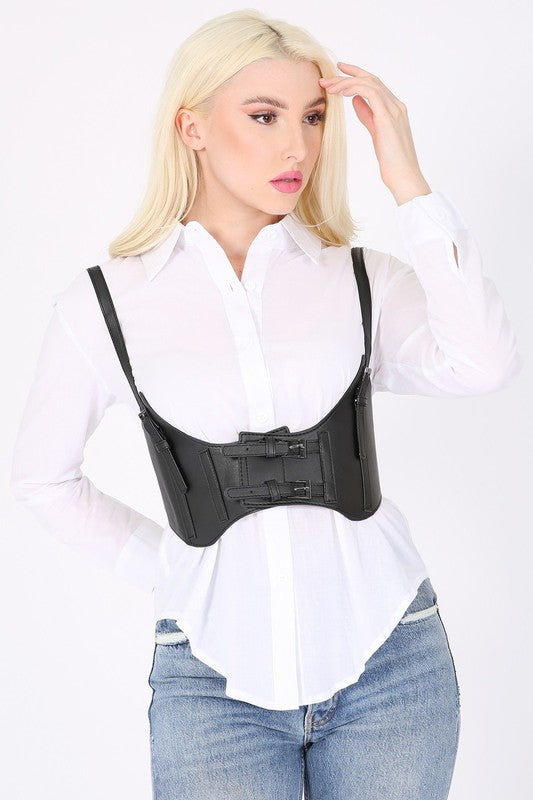 UNDERBUST CORSET BELT BKBK/BLACK Os by Bella Chic | Fleurcouture
