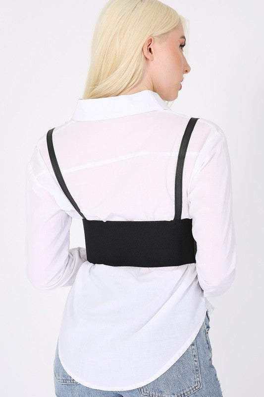 UNDERBUST CORSET BELT BKBK/BLACK Os by Bella Chic | Fleurcouture