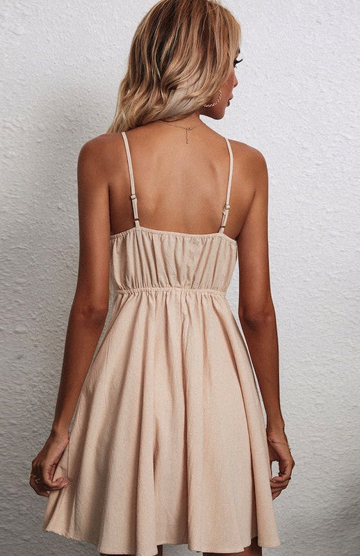 V-neck front bow dress by Miss Sparkling | Fleurcouture