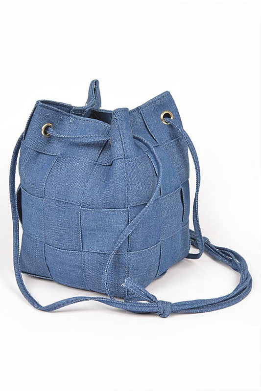 Weaved Denim Crossbody Bag O/S by Artini Accessories | Fleurcouture